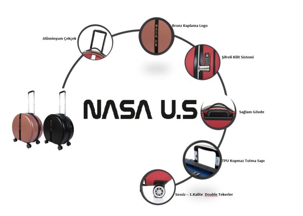 NASA U.S FASHION 2 Lİ VALİZ SETİ SİYAH - 8