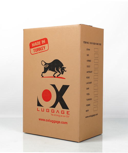 OX Square 3 lü Rose Gold Valiz Seti (Büyük + Kabin + Makyaj ) - Thumbnail